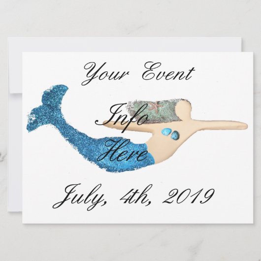 Zeemeermin met blauwe staart zwemt in Thunder_Cove (Voorkant)