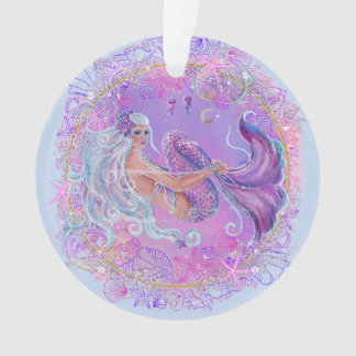 Zeemeermin met bloemen en kunst van Renee Ornament