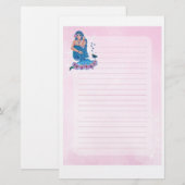 Zeemeermin met bloemen kunst van Renee Lavoie Briefpapier (Voorkant / Achterkant)