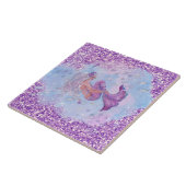 Zeemeermin met bloemen van Renee Lavoie Tegeltje (Zijkant)