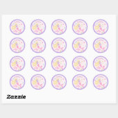 Zeemeermin met Blonde Hair & Zee Creater Birthday Ronde Sticker (Vel)