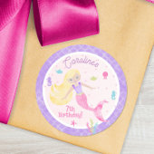 Zeemeermin met Blonde Hair & Zee Creater Birthday Ronde Sticker