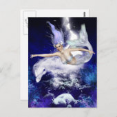 Zeemeermin met Briefkaart van dolfijnen (Voorkant / Achterkant)