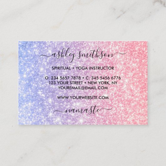 Zeemeermin met de kleur van de manonen pastel visitekaartje (Achterkant)