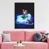 Zeemeermin met Dolfijn Canvas Afdruk (Insitu (Woonkamer))