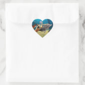 Zeemeermin met Dolfijn Hart Sticker (Tas)