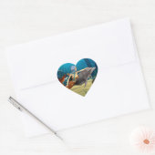 Zeemeermin met Dolfijn Hart Sticker (Envelop)