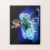 Zeemeermin met dolfijn legpuzzel (Verticaal)