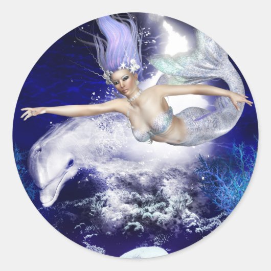 Zeemeermin met Dolfijn Stickers (Voorkant)