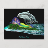 Zeemeermin met dolfijnen briefkaart (Voorkant)