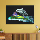 Zeemeermin met dolfijnen canvas afdruk (Insitu (Woonkamer))