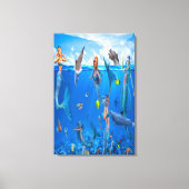Zeemeermin met dolfijnen canvas afdruk (Voorkant)