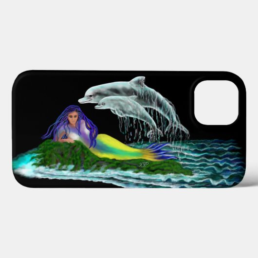 Zeemeermin met dolfijnen Case-Mate iPhone case (Achterkant (horizontaal))