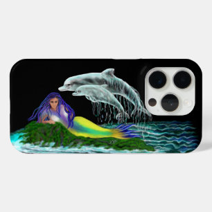 Zeemeermin met dolfijnen iPhone 15 pro case