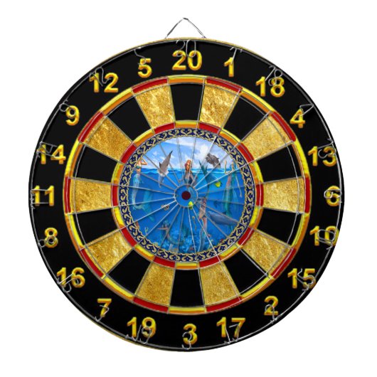 Zeemeermin met dolfijnen dartbord (Voorkant)