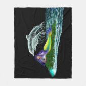 Zeemeermin met dolfijnen fleece deken (Voorkant)