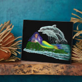 Zeemeermin met dolfijnen fotoplaat (Zijkant)