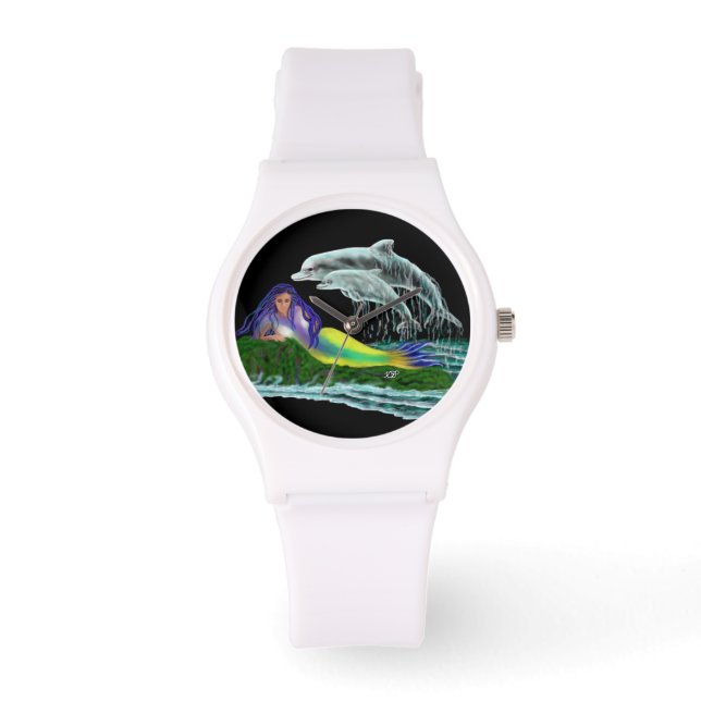 Zeemeermin met dolfijnen horloge (Voorkant)