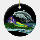 Zeemeermin met dolfijnen keramisch ornament (Achterkant)