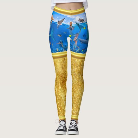 Zeemeermin met dolfijnen leggings (Voorkant)