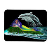 Zeemeermin met dolfijnen magneet (Horizontaal)