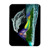 Zeemeermin met dolfijnen magneet (Verticaal)