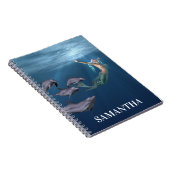 Zeemeermin met dolfijnvriendelijke Oceaan Notitieboek (Rechterzijde)