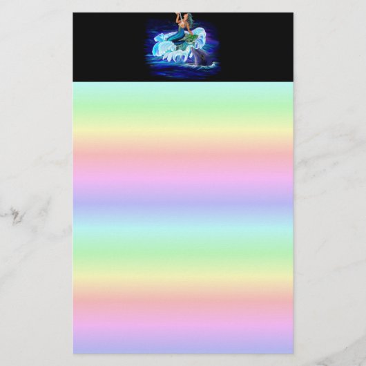 Zeemeermin met Dolphin Briefpapier (Voorkant)