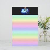 Zeemeermin met Dolphin Briefpapier (Staand voorkant)