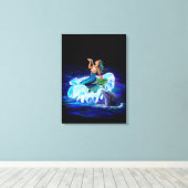 Zeemeermin met Dolphin Canvas Afdruk (Insitu (Houten vloer))