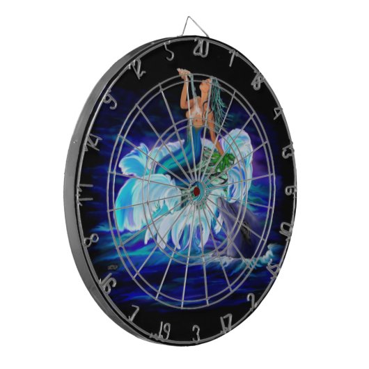 Zeemeermin met Dolphin Dartbord (Voorkant Links)