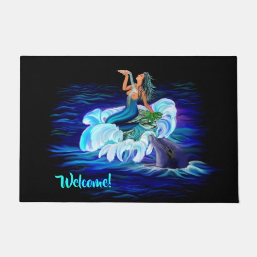 Zeemeermin met Dolphin Deurmat (Voorkant)