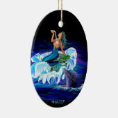 Zeemeermin met Dolphin Keramisch Ornament (Rechts)