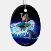 Zeemeermin met Dolphin Keramisch Ornament (Achterkant)