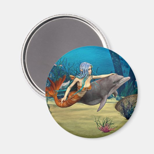 Zeemeermin met Dolphin Magneet (Voorkant / Achterkant)