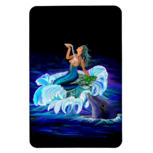 Zeemeermin met Dolphin Magneet
