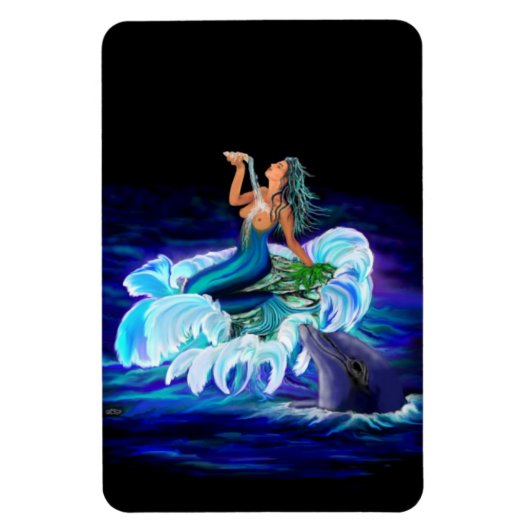 Zeemeermin met Dolphin Magneet (Verticaal)