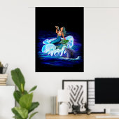 Zeemeermin met Dolphin Poster (Thuiskantoor)