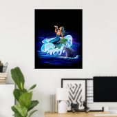 Zeemeermin met Dolphin Poster (Thuiskantoor)