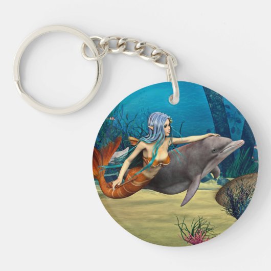 Zeemeermin met Dolphin Sleutelhanger (Voorkant)
