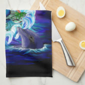 Zeemeermin met Dolphin Theedoek (Quarter Fold)