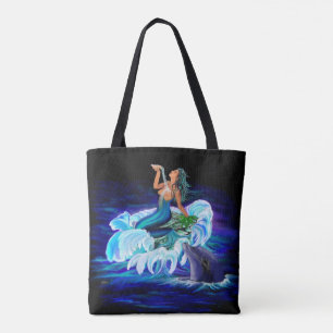 Zeemeermin met Dolphin Tote Bag
