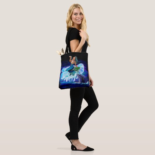 Zeemeermin met Dolphin Tote Bag (Op model)