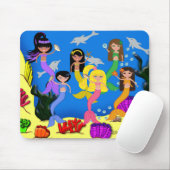 Zeemeermin met Dolphins Mousepad Muismat (Met muis)