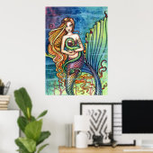 Zeemeermin met Draak Poster van Molly Harrison (Thuiskantoor)