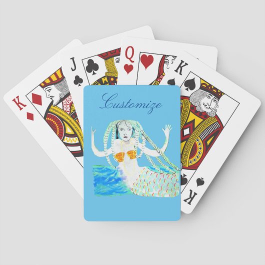 Zeemeermin met Dreadlocks Thunder_Cove Pokerkaarten (Achterkant)