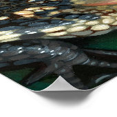 Zeemeermin met een Baby Alligator ART PRINT big ey (Hoek)