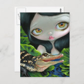 "Zeemeermin met een Baby-alligator"-Briefkaart Briefkaart (Voorkant / Achterkant)