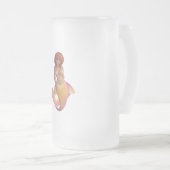 Zeemeermin met een gele en roze staart matglas bierpul (Voorkant rechts)