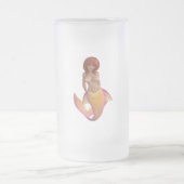 Zeemeermin met een gele en roze staart matglas bierpul (Center)